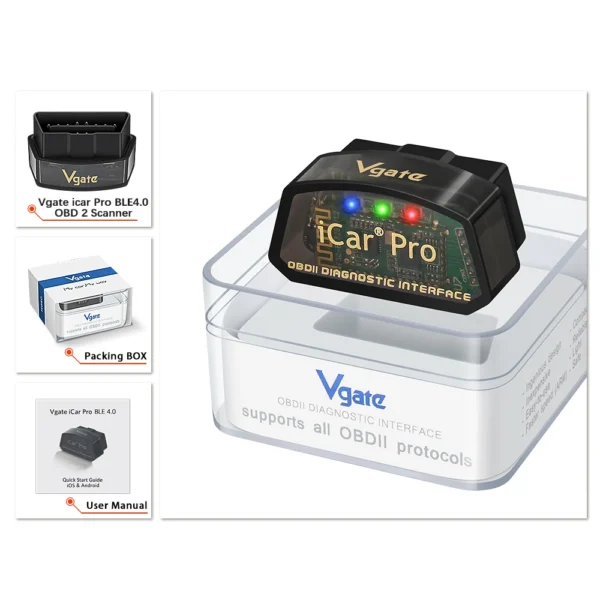 Vgate iCar Pro ELM327 V2.3 OBD2 Scanner – Bluetooth 4.0 / WiFi / BT3.0 | For iOS & Android - Imagen 6