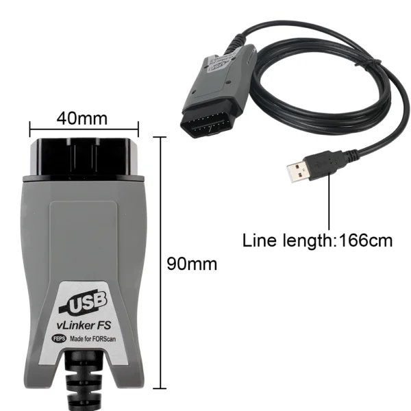 Vgate vLinker FS ELM327 USB OBD2 Scanner – Designed for FORScan (Ford & Mazda) – Image 6