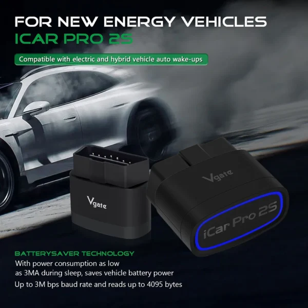Vgate iCar Pro 2S ELM327 Bluetooth 5.3 – OBD2 Diagnostic Tool for Android, iOS & PC | Supports EVs & Hybrids - Billede 3